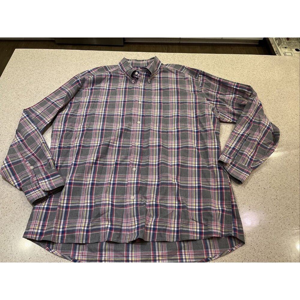 Bills Khakis Shirt Mens 2XL Classic Fit Multicolor Check Button Down Made In Usa